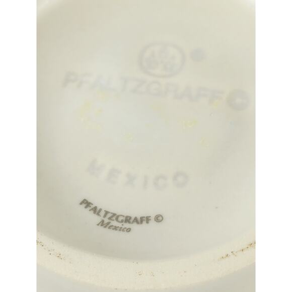 Pfaltzgraff Tea Rose Cereal Fruit Bowl 7" Fluted Pedestal Bowl 80's Stoneware x2 - Picture 15 of 16